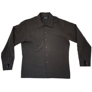 Vintage 90s Kweejibo Clothing Co Brown Long Sleeve Shirt Small